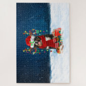 Berner Hund mit Weihnachtsgeschenken Puzzle (Vertikal)