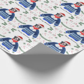 Berner Hund mit Weihnachtspullover Festlich Geschenkpapier (Ecke)