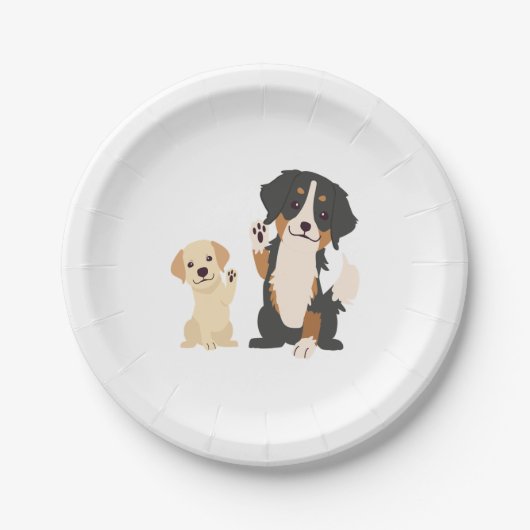 Berner Hund Pappteller (Vorderseite)