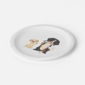Berner Hund Pappteller (Schrägansicht)