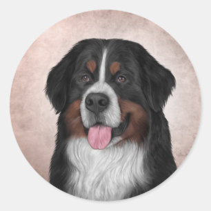 Berner Hund Runder Aufkleber