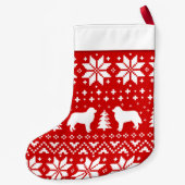 Berner Hund Silhouetten Muster Niedlich Kleiner Weihnachtsstrumpf (Rückseite)