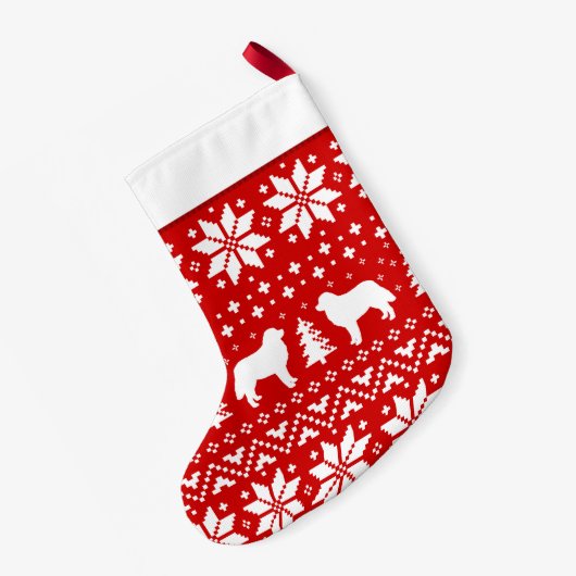 Berner Hund Silhouetten Muster Niedlich Kleiner Weihnachtsstrumpf (Rückseite (Hängend))