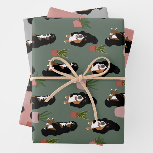 Berner Hund und Haustiere Geschenkpapier Set (Beispiel)