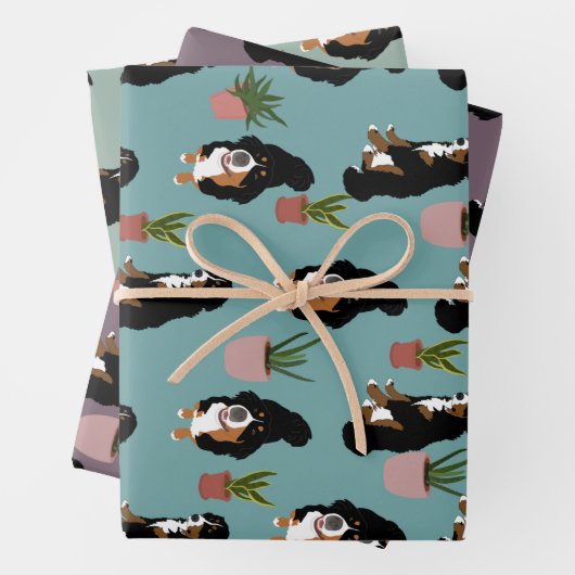 Berner Hund und Haustiere Geschenkpapier Set (Beispiel)