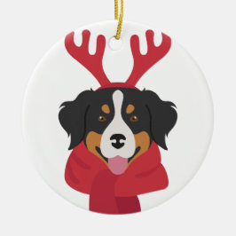 Berner Hund Weihnachtsschmuck. Snow Keramik Ornament