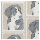 Berner Hund Welpenmalerei - Original Kunst Stoff (Nahaufnahme)