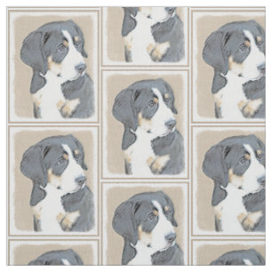 Berner Hund Welpenmalerei - Original Kunst Stoff
