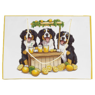 Berner Hunde auf einem Limonade-Stand Große Geschenktüte