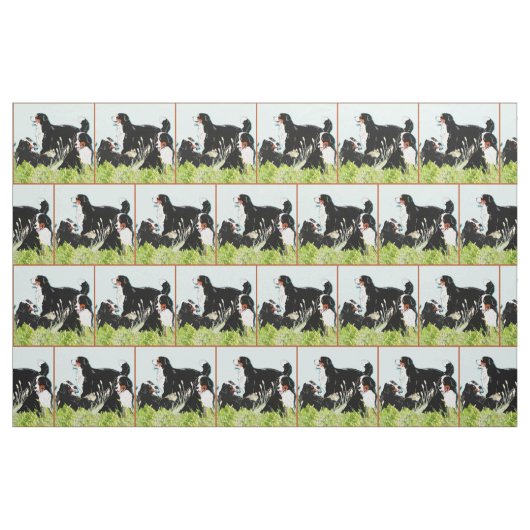 Berner Hunde im Gras Stoff (Fat Quarter (45,7 x 55,9 cm))