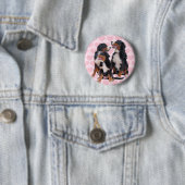 Berner Hunde mit rosa Herzen Button (Beispiel)