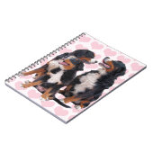 Berner Hunde mit rosa Herzen Notizblock (Linke Seite)