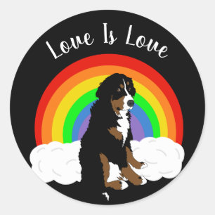 Berner Hundehund-Gay Pride individuell anpassbar Runder Aufkleber