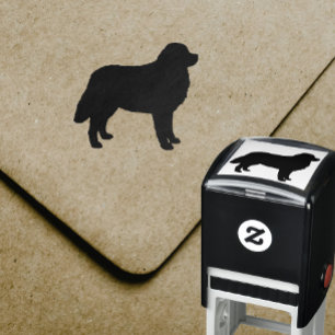 Berner Hundehunde Silhouette Selbsteinnehmende Bri Permastempel