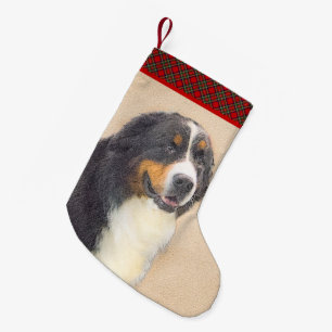 Berner Hundemalerei - Original Hundekunst Kleiner Weihnachtsstrumpf