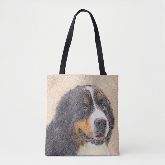 Berner Hundemalerei - Original Hundekunst Tasche (Vorderseite)