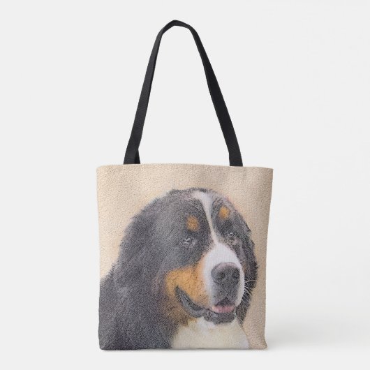 Berner Hundemalerei - Original Hundekunst Tasche (Rückseite)
