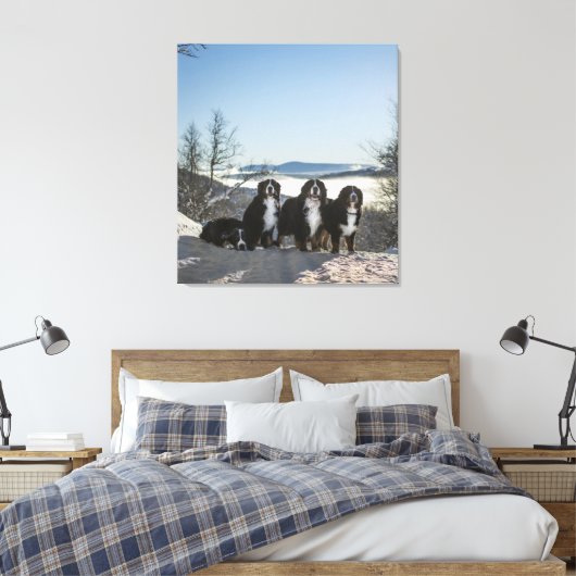 Berner Hundengruppe Leinwanddruck (Insitu (Schlafzimmer))