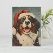 Berner Hundeschlitten Feiertagskarte (Stehend Vorderseite)