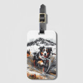 Berner Hundetour im Gebirge Gepäckanhänger (Vorderseite Vertikal)