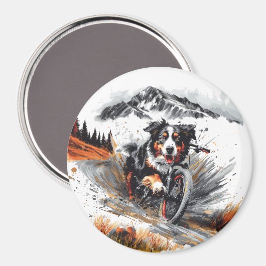 Berner Hundetour im Gebirge Magnet (Vorderseite/Rückseite)