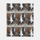 Berner Hundewelpe Fleecedecke (Vorderseite)