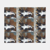 Berner Hundewelpe Fleecedecke (Vorderseite (Horizontal))