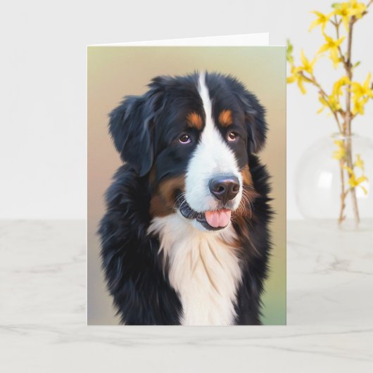 Berner Hundkunst Karte (Gelbe Blume)