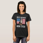 Berner Mama American Flag Dog Eigentümer Bernese M T-Shirt (Vorne ganz)