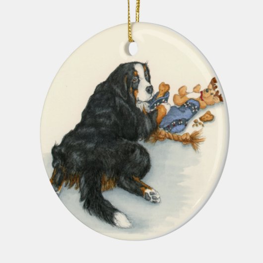 Berner mit Strumpf Keramik Ornament (Links)