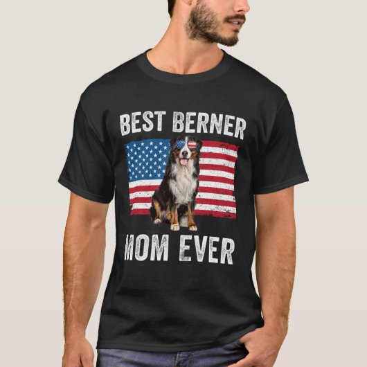 Berner Mom American Flag Dog Owner Bernese Mounta T-Shirt (Vorderseite)