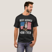 Berner Mom American Flag Dog Owner Bernese Mounta T-Shirt (Vorne ganz)