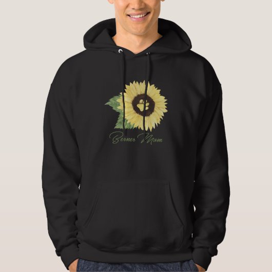 Berner Mom Bernese Mountain Mama Dog Sunflower Hoodie (Vorderseite)
