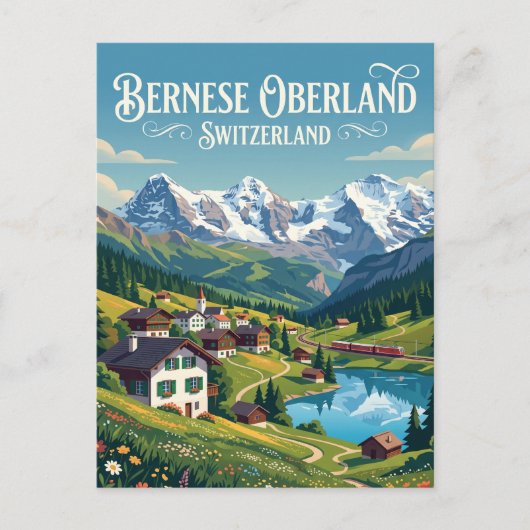 Berner Oberland Schweiz Postkarte (Vorderseite)