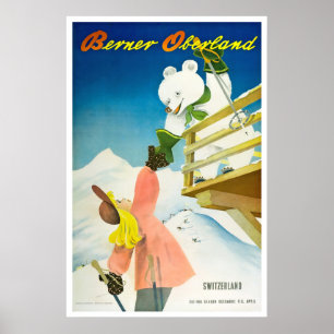 Berner Oberland, Schweiz, Skiposter Poster