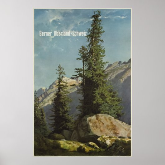 Berner Oberland, Schweiz, Travel Ski Poster (Vorne)