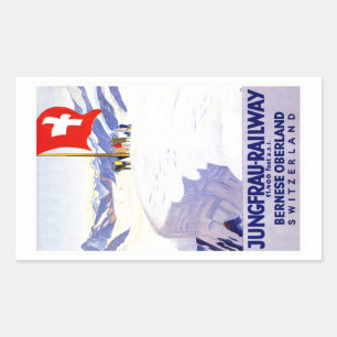 Berner Oberland Schweiz Vintage Reise Rechteckiger Aufkleber