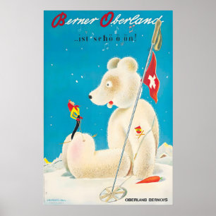 Berner Oberland Schweiz Winter Skiposter Poster