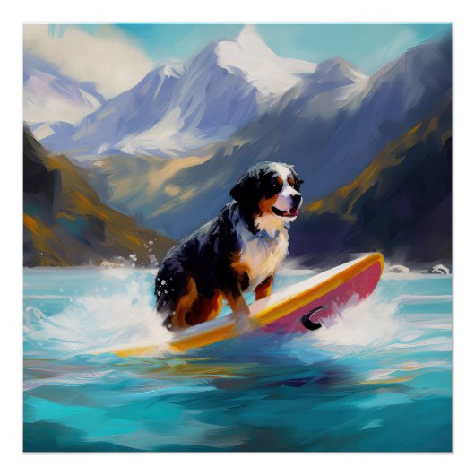 Berner Oberländer Strand Surfing Malerei Poster (Vorderseite)