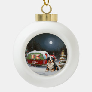 Berner Oberländer Wohnwagen-Weihnachtsabenteuer Keramik Kugel-Ornament