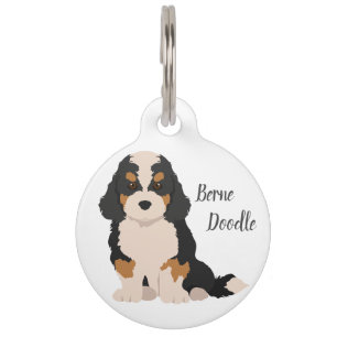 Berner Pudel Mix Schlüsselanhänger Pet Tag Haustiermarke