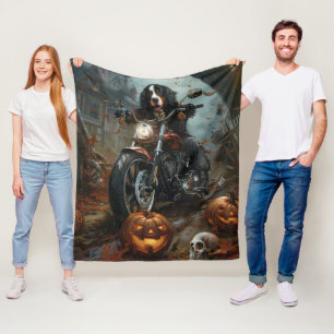 Berner Reitmotorrad Halloween Gruselig Fleecedecke