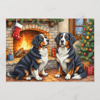 Berner Sennen Christmas Card Feiertagskarte
