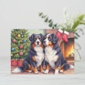 Berner Sennen Weihnachtskarte Feiertagskarte (Stehend Vorderseite)