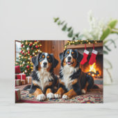 Berner Sennen Weihnachtskarte Feiertagskarte (Stehend Vorderseite)