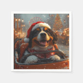 Berner Sennenhund Achterbahn Weihnachten  Serviette (Vorderseite)