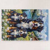 Berner Sennenhund Alpine Wiese Kunst Puzzle (Horizontal)