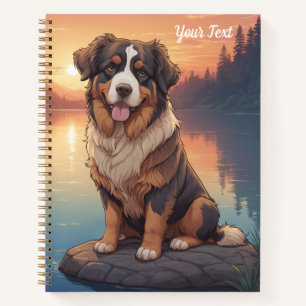 Berner Sennenhund am See Notizblock