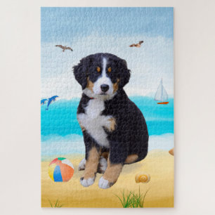 Berner Sennenhund am Strand Puzzle