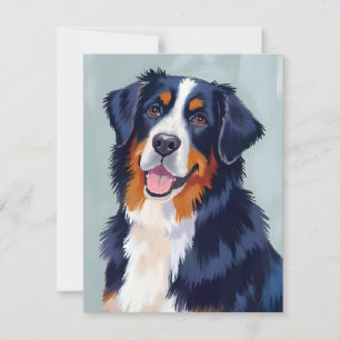 Berner Sennenhund Aquarell Haustier Dankeskarte